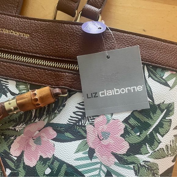 Liz Claiborne aloha tote bag tropical lush purse BNWT vacation palm trees - Picture 4 of 11